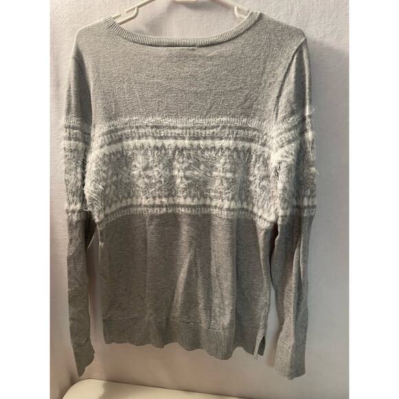 Loft outlet‎ medium sweater gray white 100% cotton - Picture 4 of 7